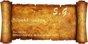 Sipeki Gejza névjegykártya